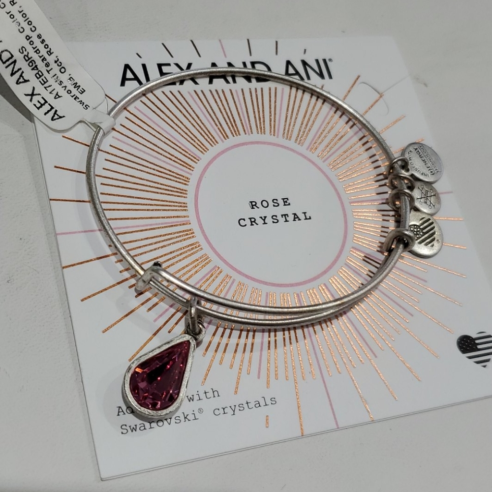 Alex and Ani October Birthstone Pink Crystal brac